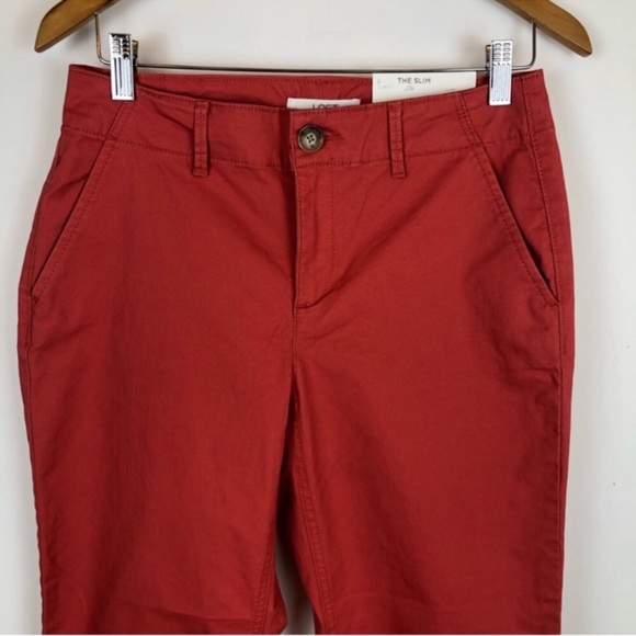 LOFT The Slim Curvy Women’s Size 2 Denim Jeans New with Tags Coral Salmon color - Picture 4 of 11